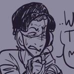 A monochrome hand-sketched icon of Scout from TF2.